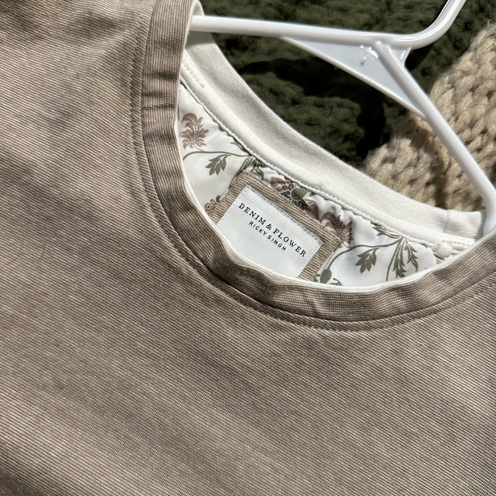 Denim & Flower Taupe Striped Tee